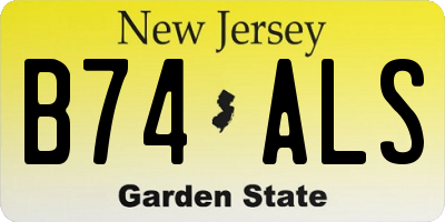 NJ license plate B74ALS