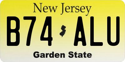 NJ license plate B74ALU
