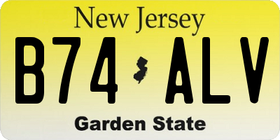 NJ license plate B74ALV