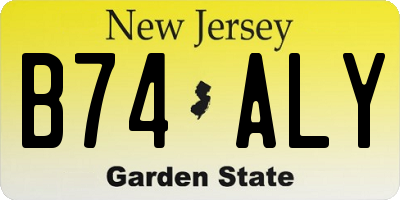 NJ license plate B74ALY