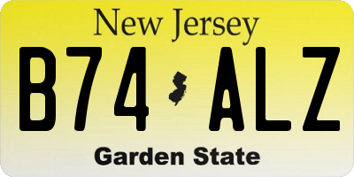 NJ license plate B74ALZ
