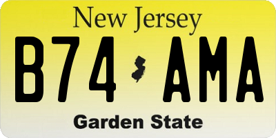 NJ license plate B74AMA