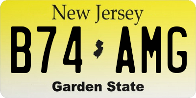 NJ license plate B74AMG