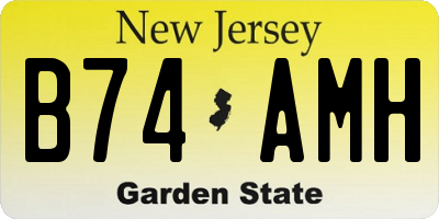 NJ license plate B74AMH