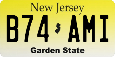 NJ license plate B74AMI