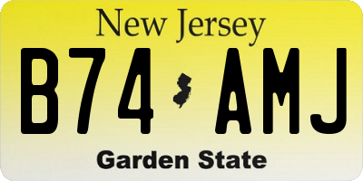 NJ license plate B74AMJ