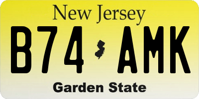 NJ license plate B74AMK