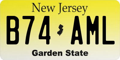NJ license plate B74AML