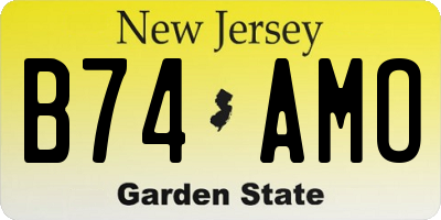 NJ license plate B74AMO