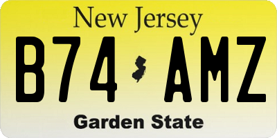 NJ license plate B74AMZ