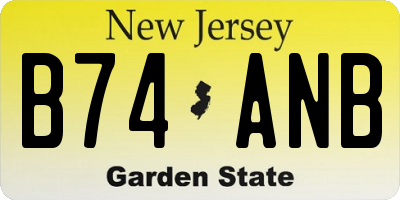 NJ license plate B74ANB