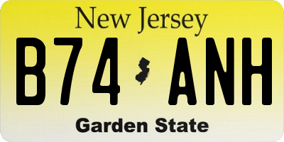 NJ license plate B74ANH