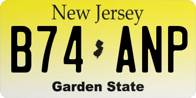 NJ license plate B74ANP