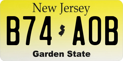 NJ license plate B74AOB