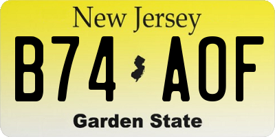 NJ license plate B74AOF
