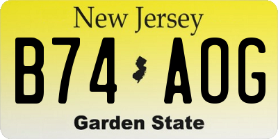 NJ license plate B74AOG