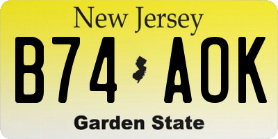 NJ license plate B74AOK
