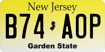 NJ license plate B74AOP