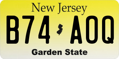 NJ license plate B74AOQ