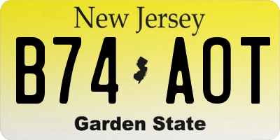 NJ license plate B74AOT