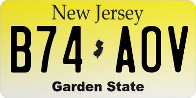 NJ license plate B74AOV