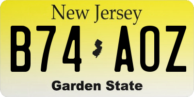 NJ license plate B74AOZ