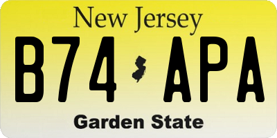 NJ license plate B74APA