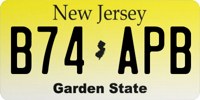 NJ license plate B74APB