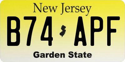 NJ license plate B74APF