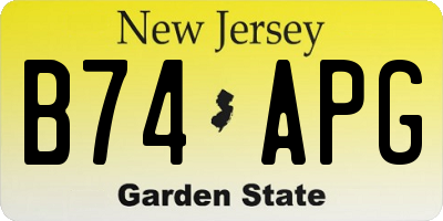NJ license plate B74APG