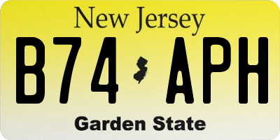 NJ license plate B74APH