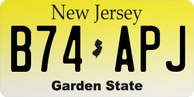 NJ license plate B74APJ