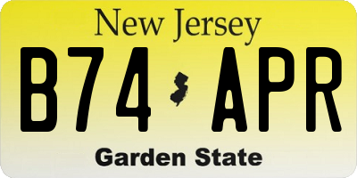 NJ license plate B74APR
