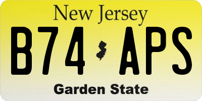 NJ license plate B74APS