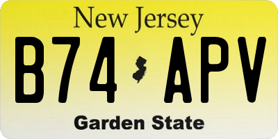 NJ license plate B74APV