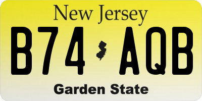 NJ license plate B74AQB