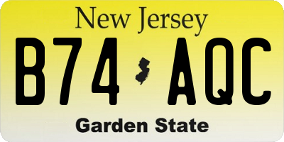 NJ license plate B74AQC