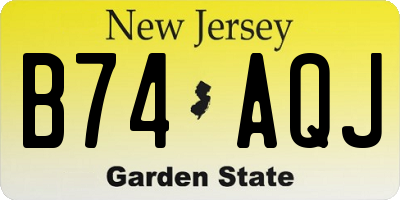 NJ license plate B74AQJ