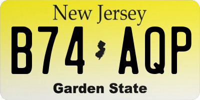 NJ license plate B74AQP