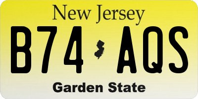 NJ license plate B74AQS