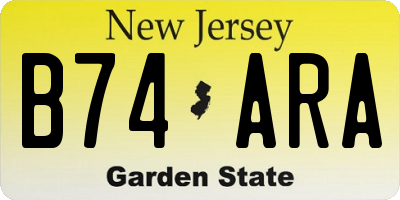 NJ license plate B74ARA