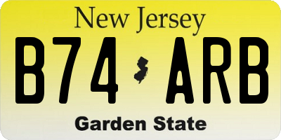 NJ license plate B74ARB