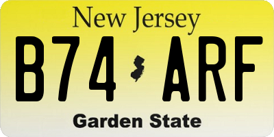 NJ license plate B74ARF