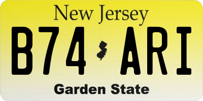 NJ license plate B74ARI