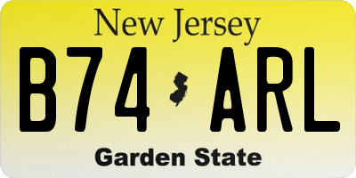 NJ license plate B74ARL