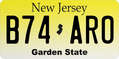 NJ license plate B74ARO