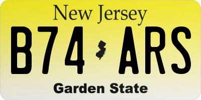 NJ license plate B74ARS