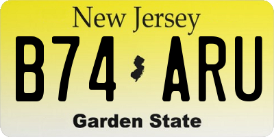 NJ license plate B74ARU