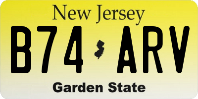 NJ license plate B74ARV