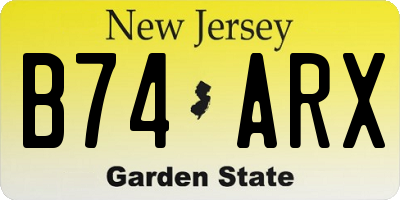 NJ license plate B74ARX